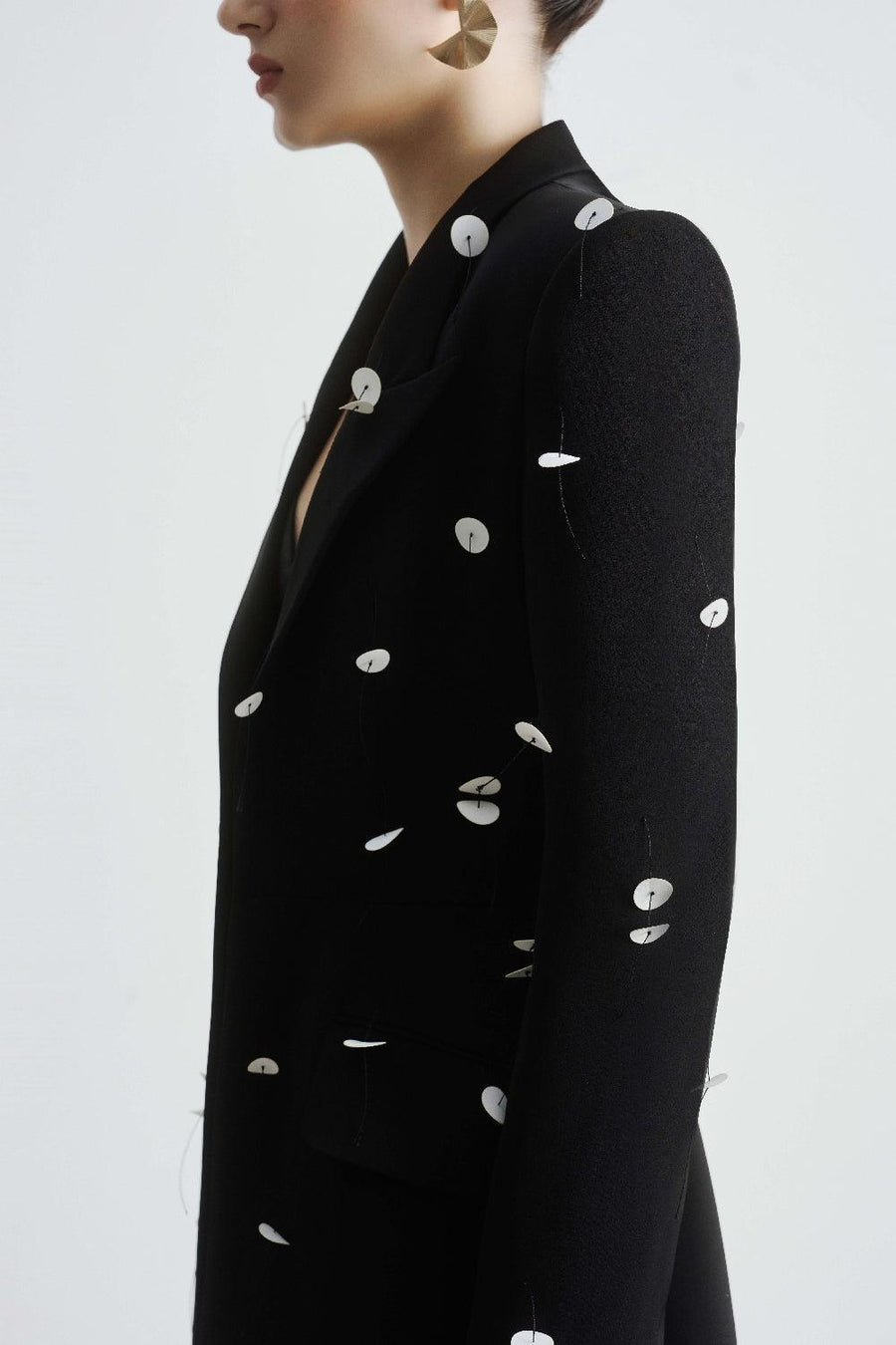 Malani Structured Square Shoulder Polyester Blazer Blazer Maison des Copains