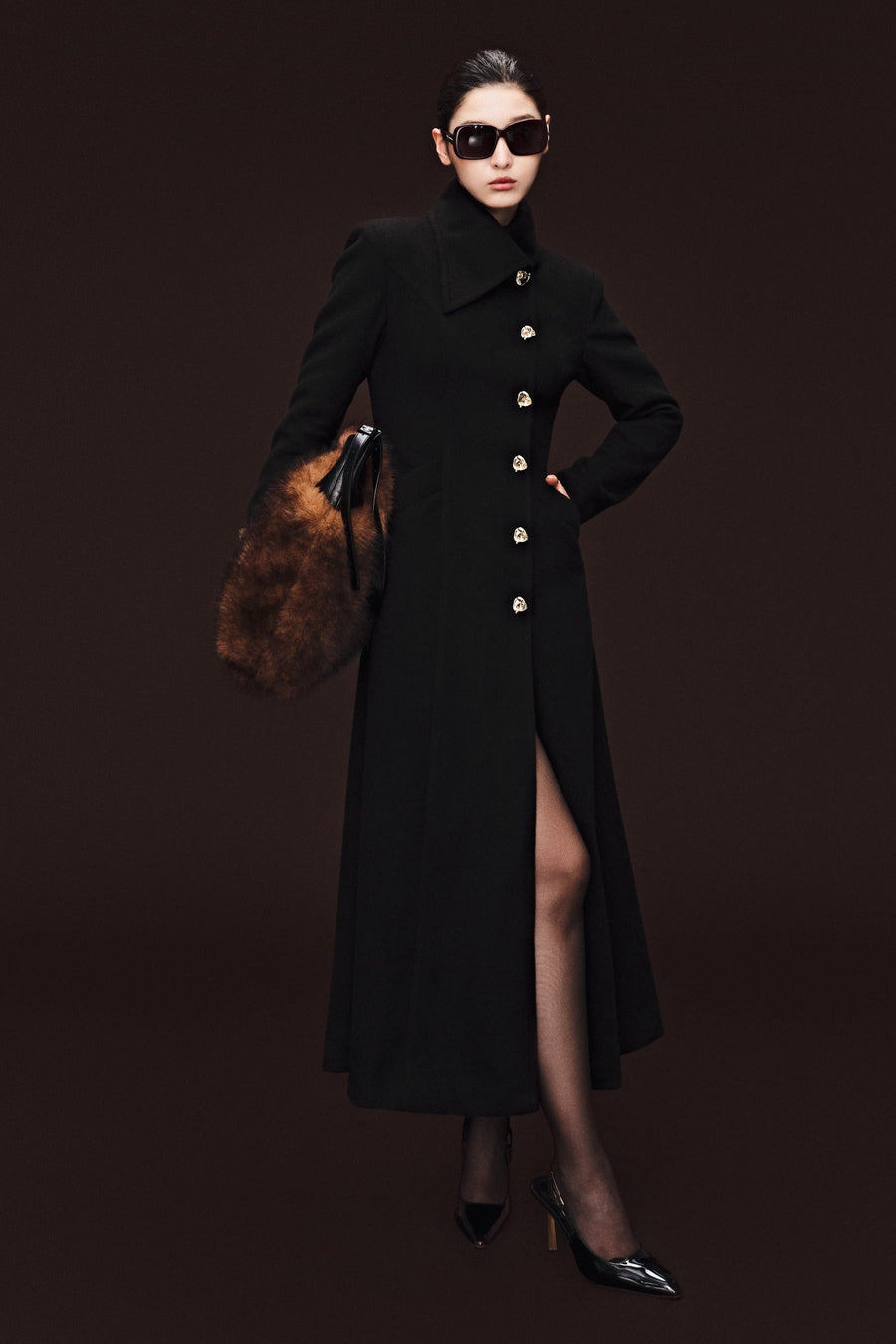 Valerie Asymmetric Neck Trench Coat 4