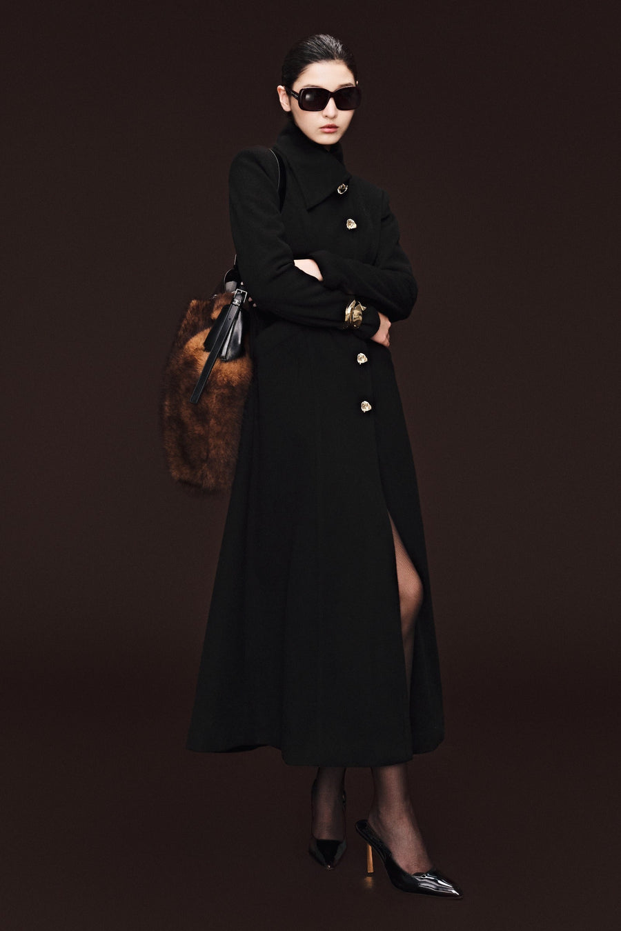 Valerie Asymmetric Neck Trench Coat 3