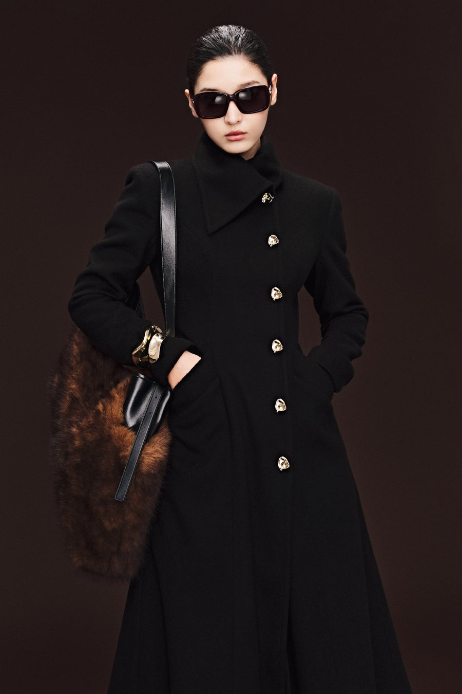 Valerie Asymmetric Neck Trench Coat 6