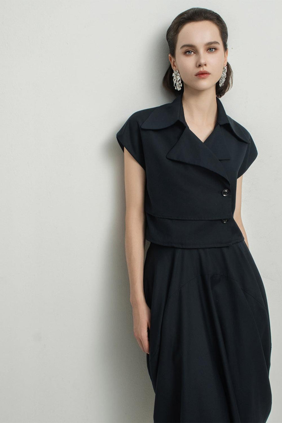 Paris Tulip Draped Poly Silk Calf Length Skirt 21