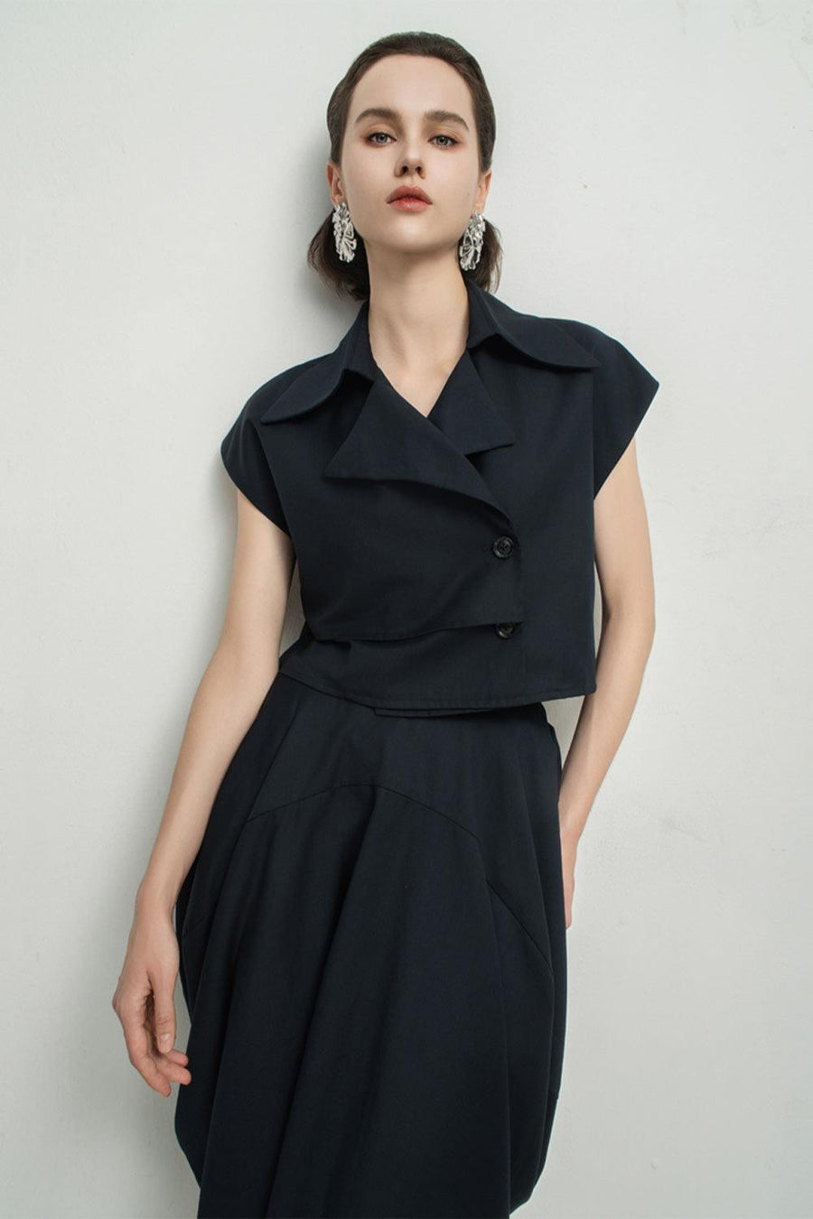 Paris Tulip Draped Poly Silk Calf Length Skirt 20