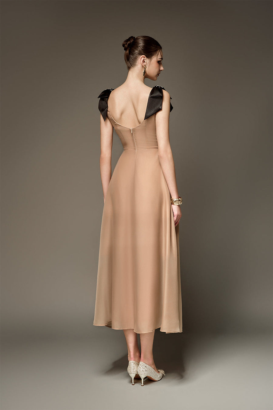 Claire A-line V-Neck Chiffon Midi Dress Midi Dress NHAT VY