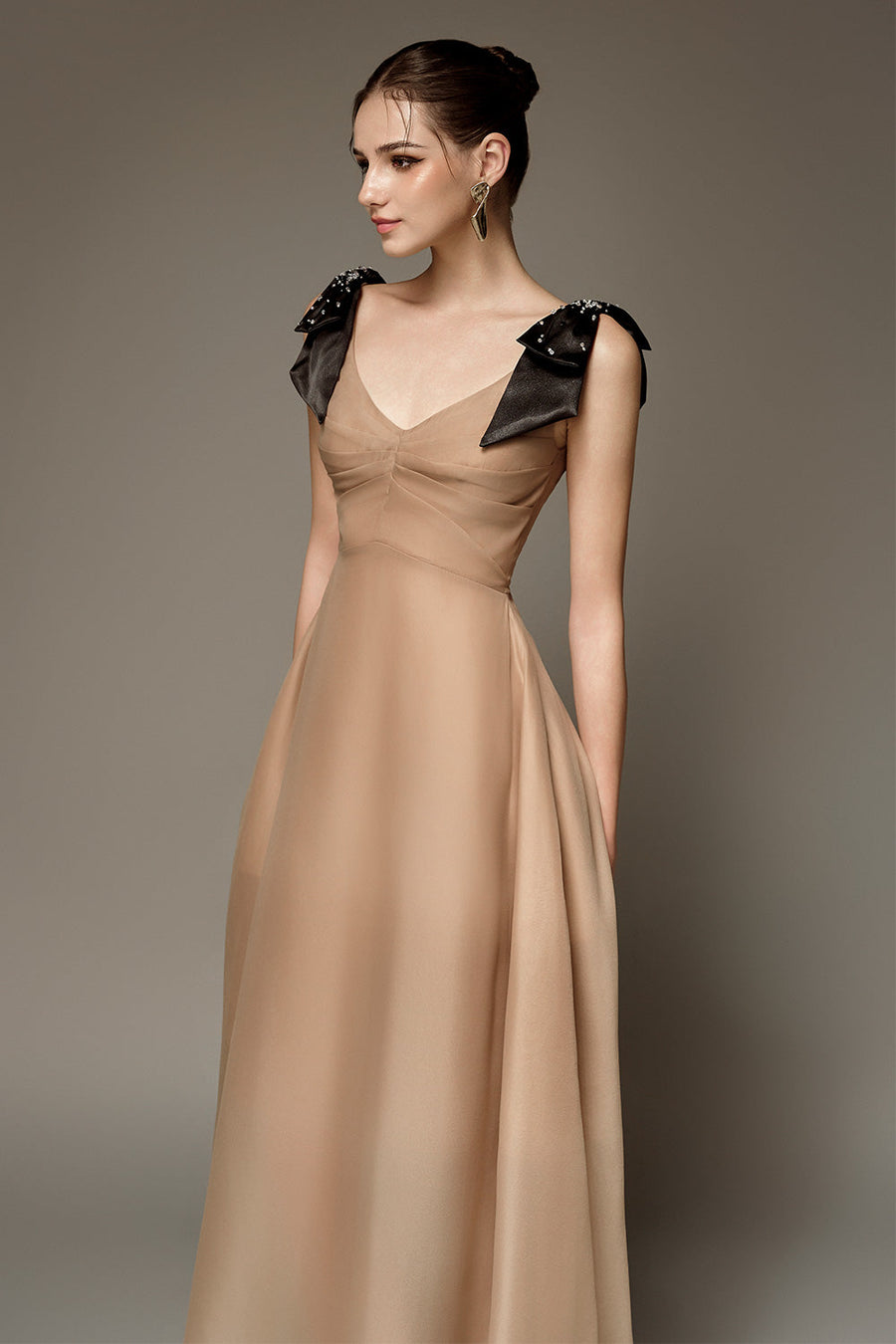 Claire A-line V-Neck Chiffon Midi Dress Midi Dress NHAT VY