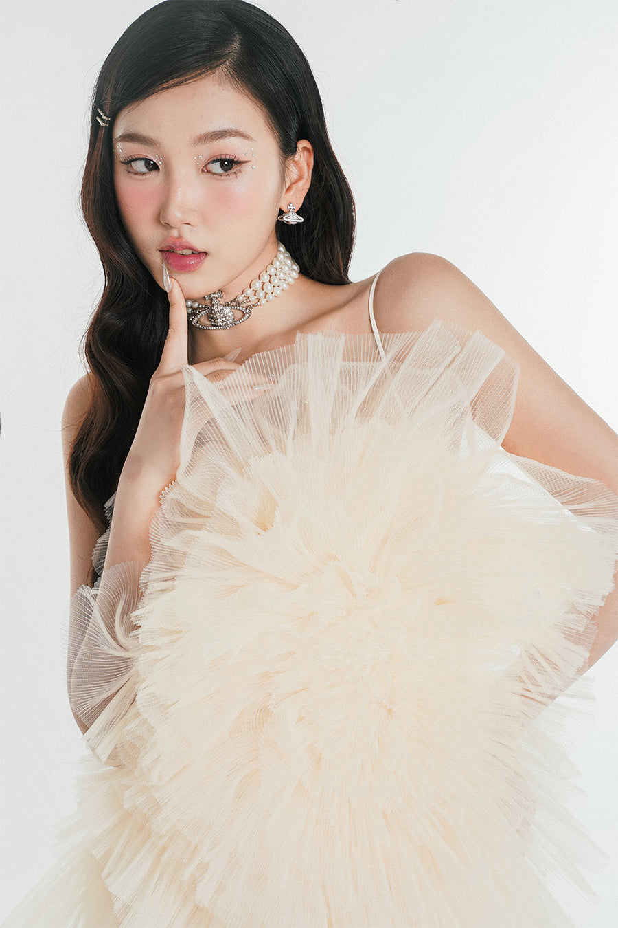 Rosie Straight Ruffle Layer Mesh Mini Dress 9