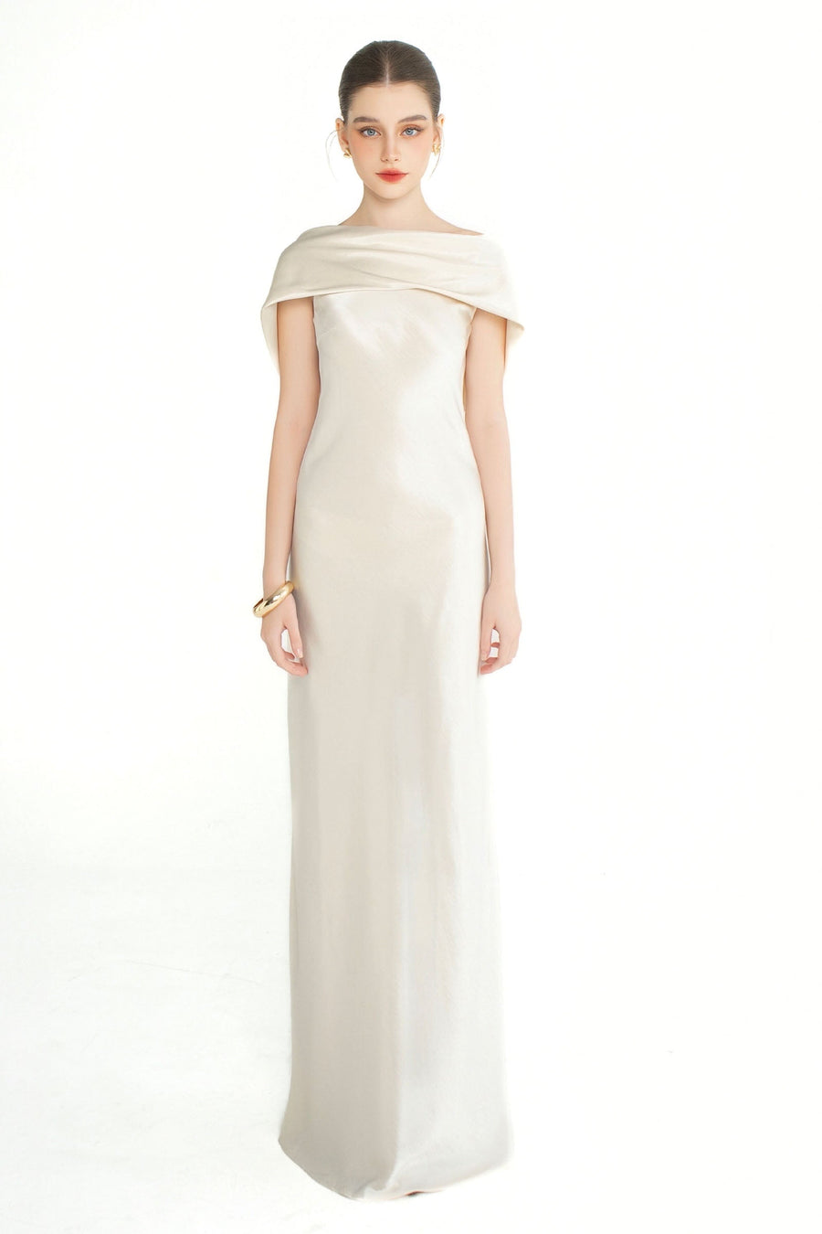 Celestia Asymmetric Neck Maxi Dress 1