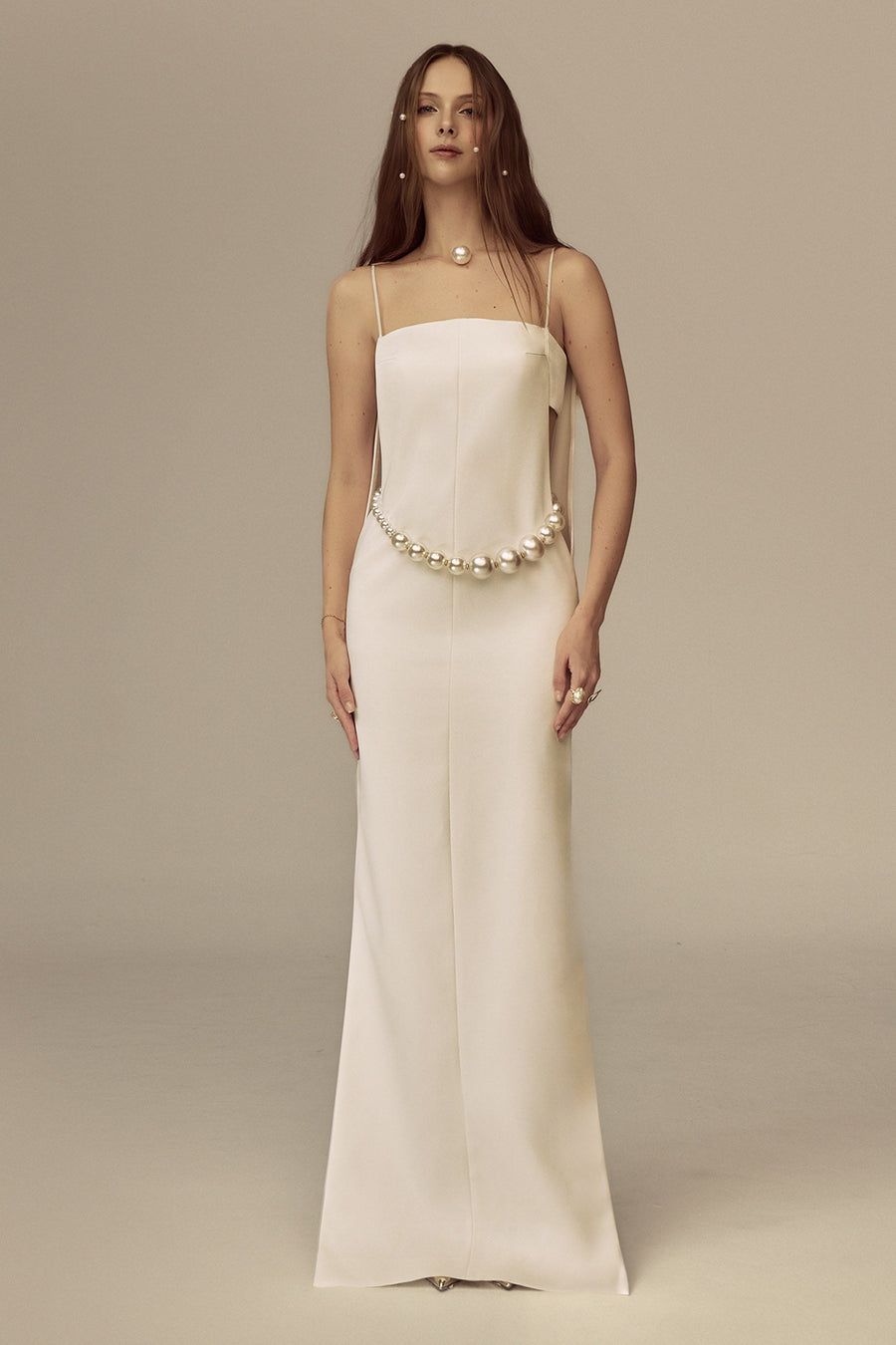 Celestia Square Neck Bead Maxi Dress 1
