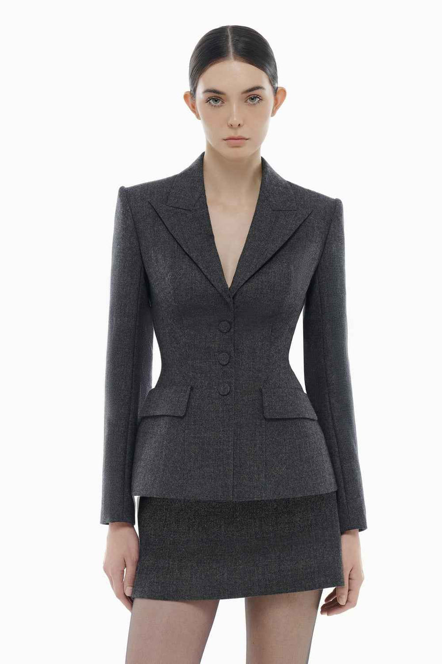 Clara Peplum Button Blazer