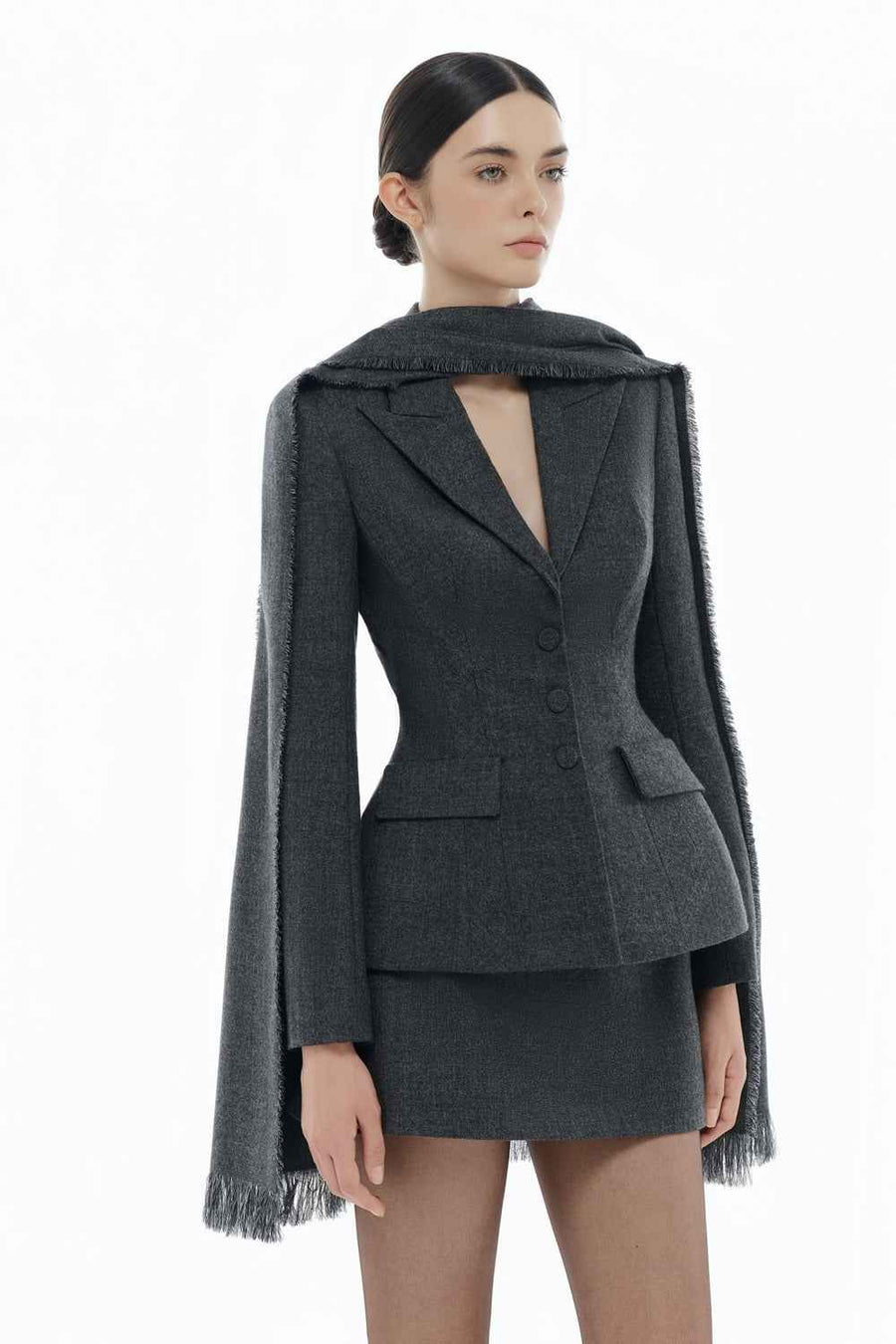 Clara Peplum Button Blazer