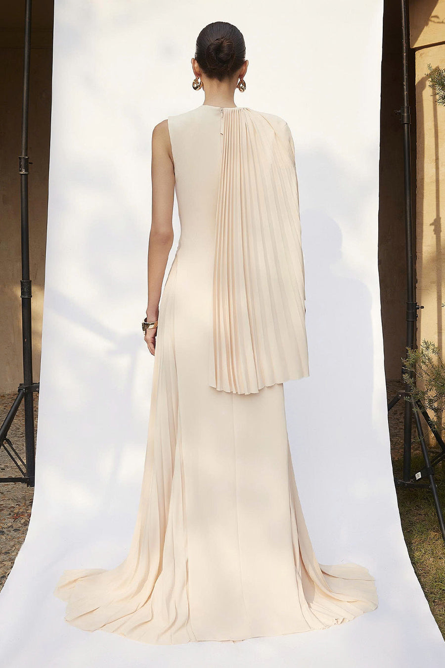 Clementine Sheath Pleated Maxi Dress 8