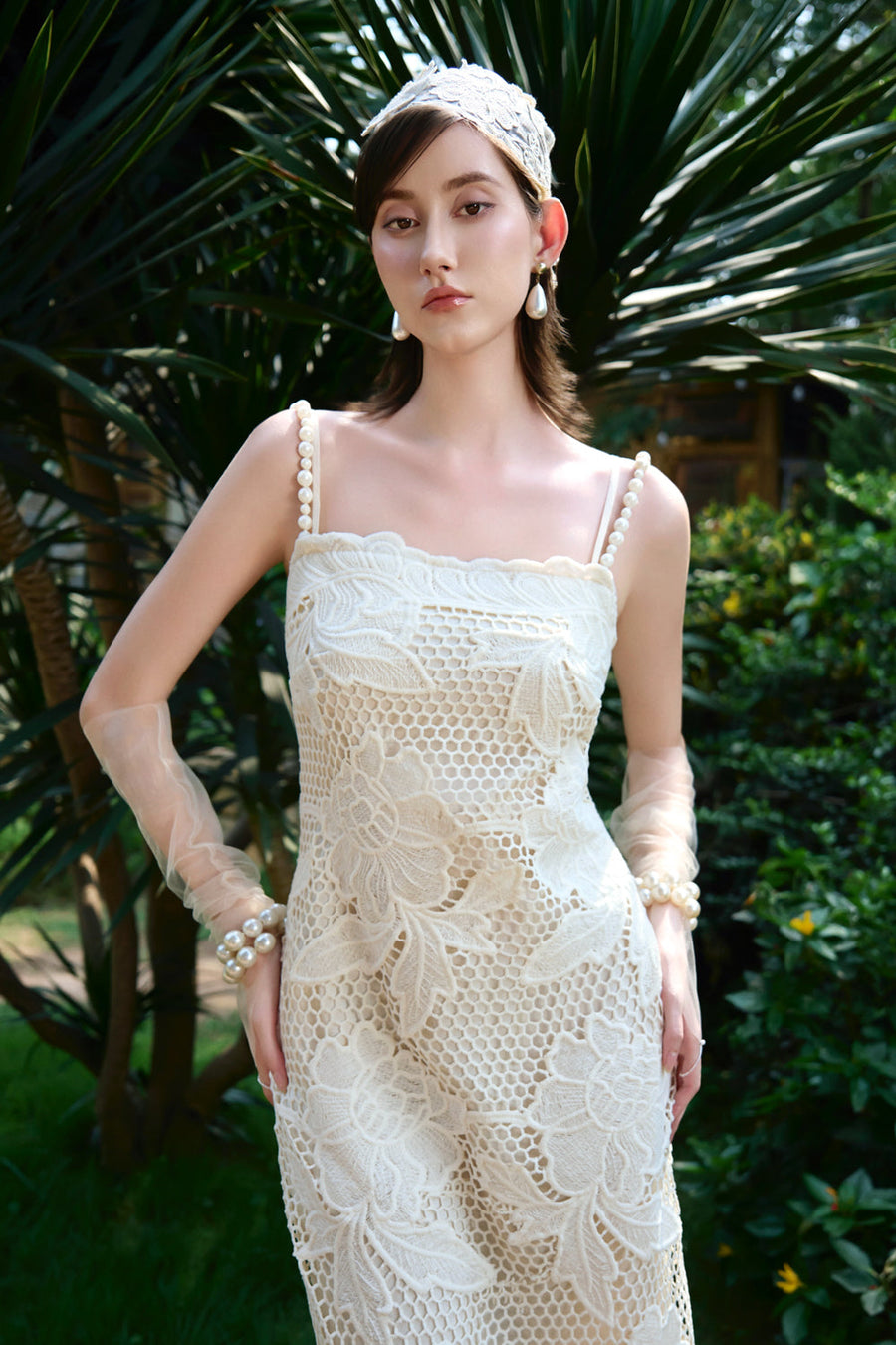 Coastal Square Neck Lace Maxi Dress 2