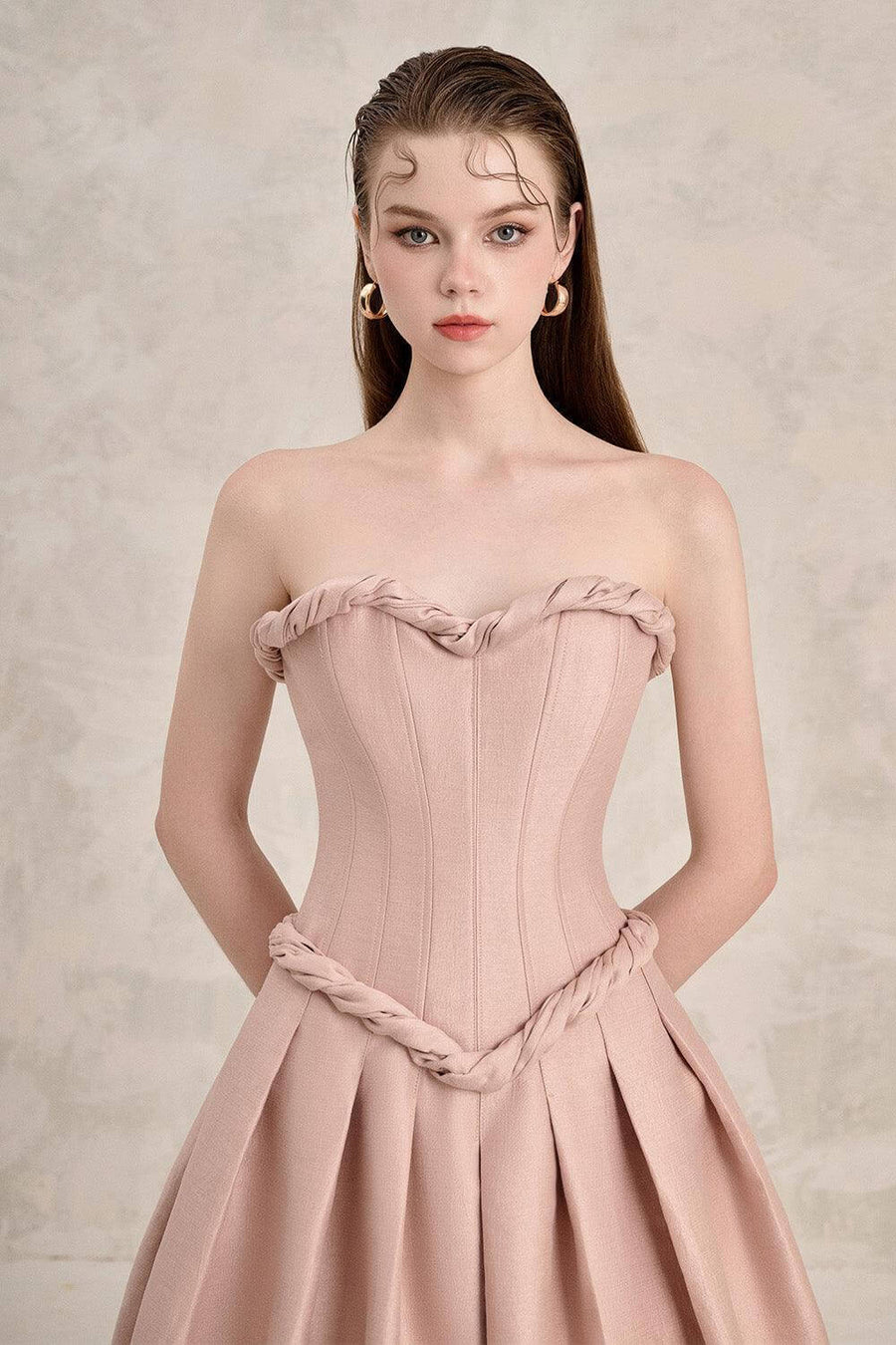 Coralie Bubble Semi-Heart Neck Taffeta Midi Dress Midi Dress LINH PHUNG