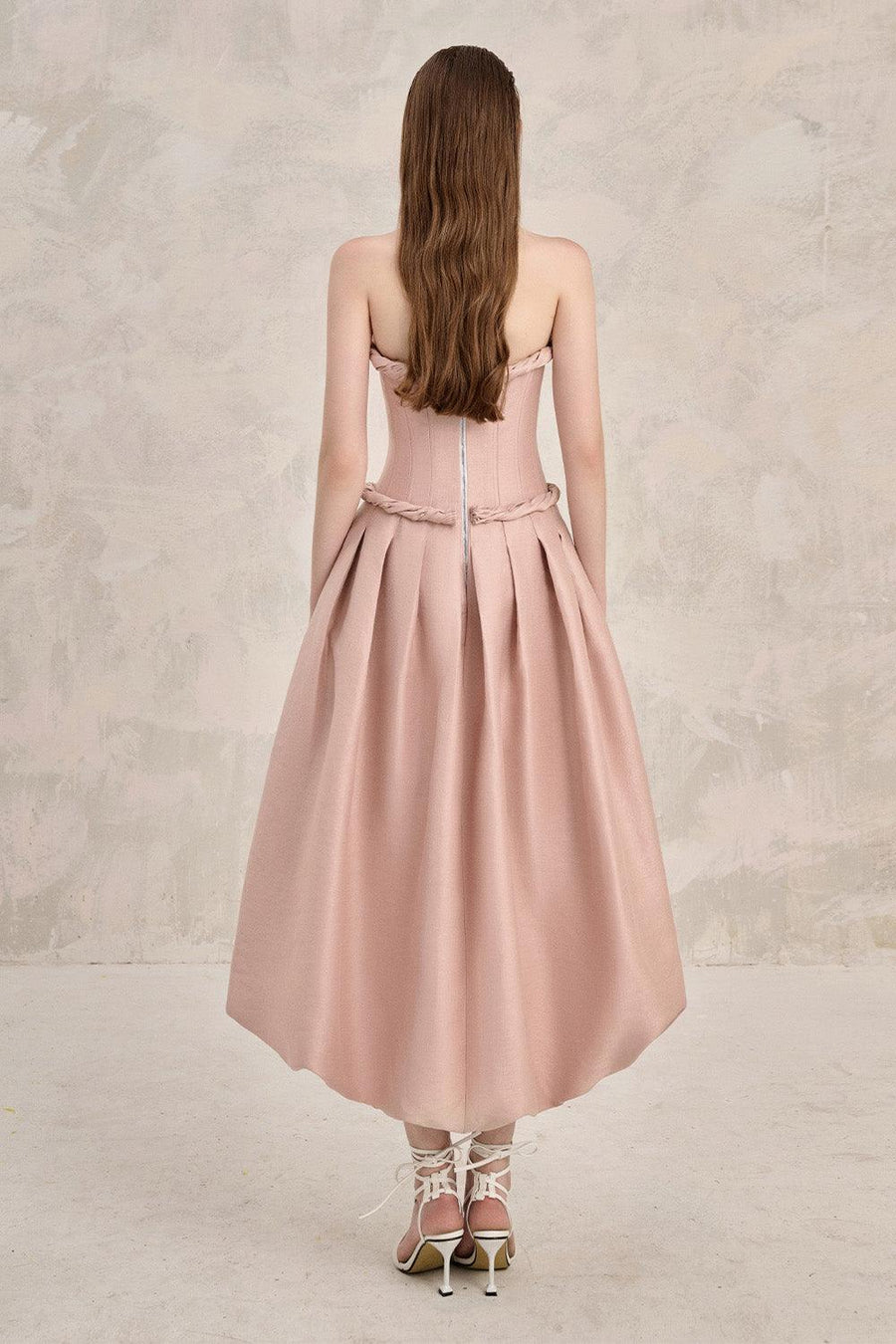 Coralie Bubble Semi-Heart Neck Taffeta Midi Dress Midi Dress LINH PHUNG