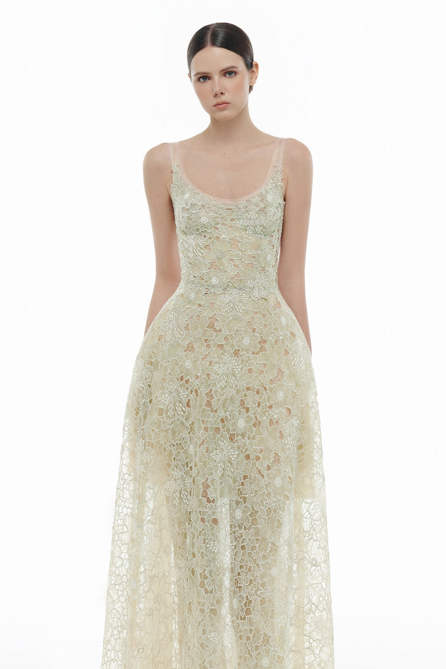 Coralie Scoop Applique Midi Dress 12