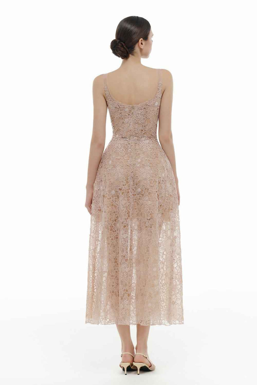 Coralie Scoop Applique Midi Dress