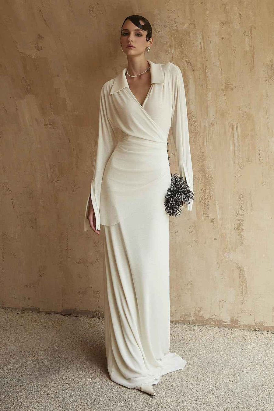 Cordelia Split Sleeve Draped Maxi Dress
