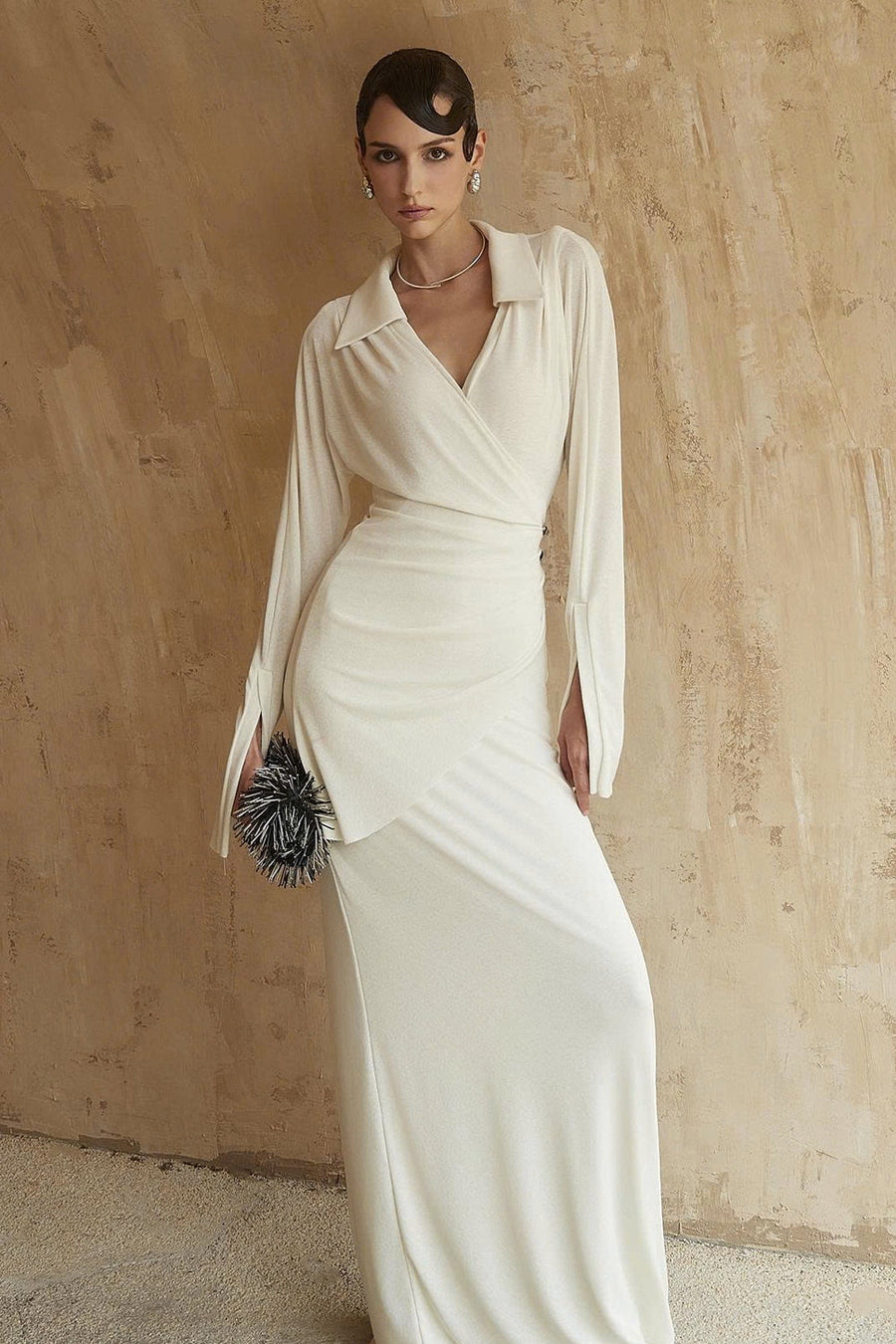 Cordelia Split Sleeve Draped Maxi Dress 3