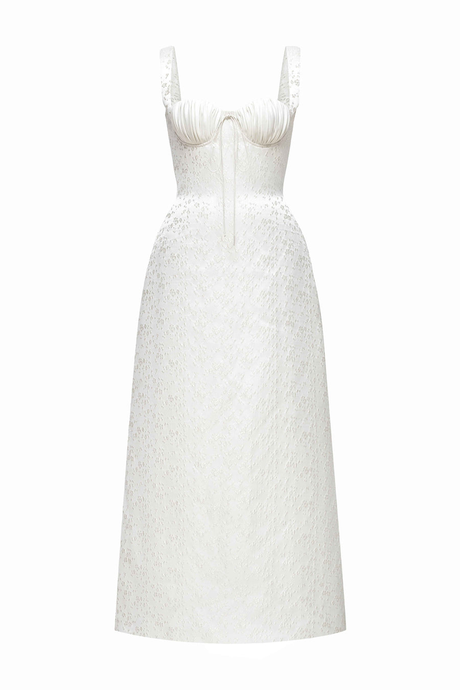 Aurea Sweetheart Draped Midi Dress