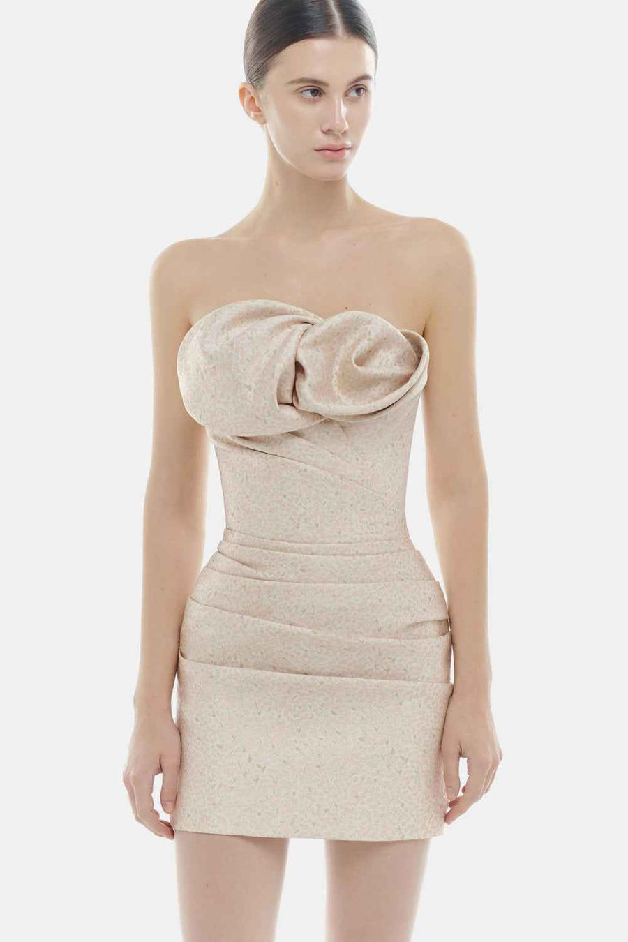 Aurianne Curved Draped Mini Dress