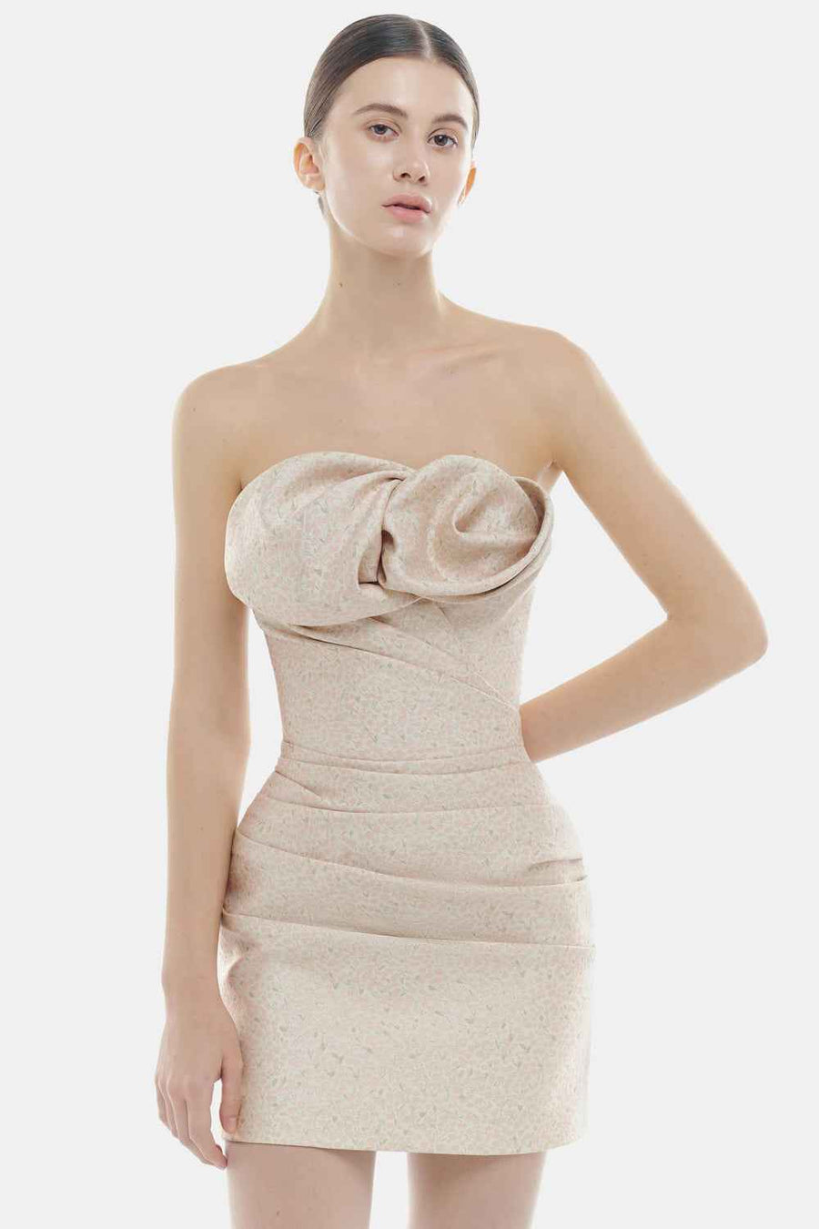 Aurianne Curved Draped Mini Dress