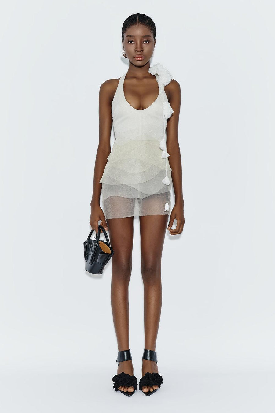 Brassidium Layered Halter Neck Organza Mini Dress Mini Dress DAS LA VIE