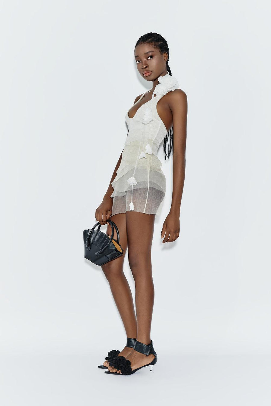 Brassidium Layered Halter Neck Organza Mini Dress Mini Dress DAS LA VIE