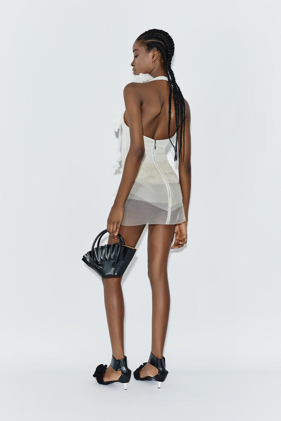 Brassidium Layered Halter Neck Organza Mini Dress Mini Dress DAS LA VIE