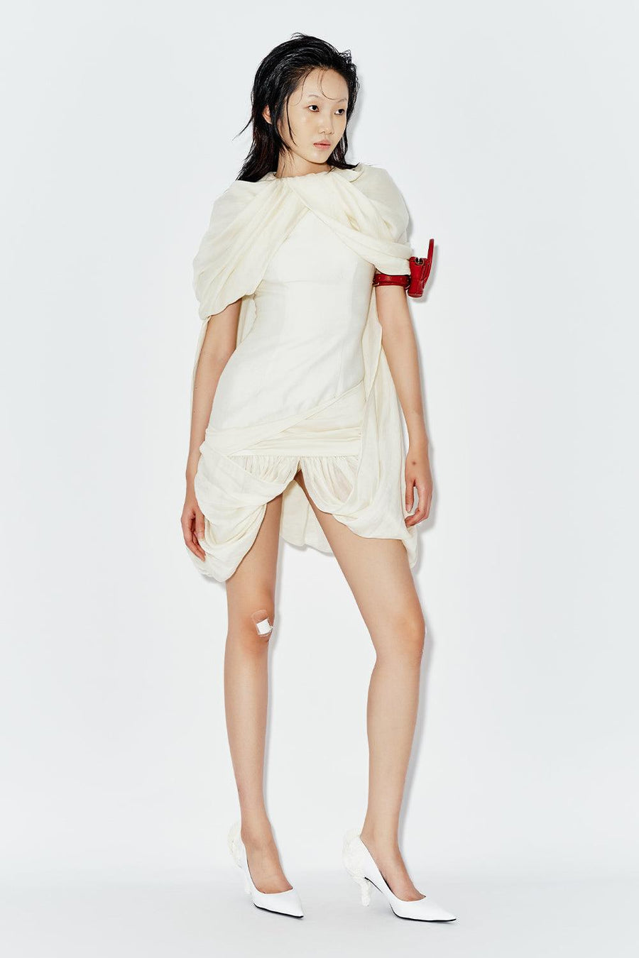 Brambles Drop Waist Cape Sleeved Chiffon Mini Dress Mini Dress DAS LA VIE