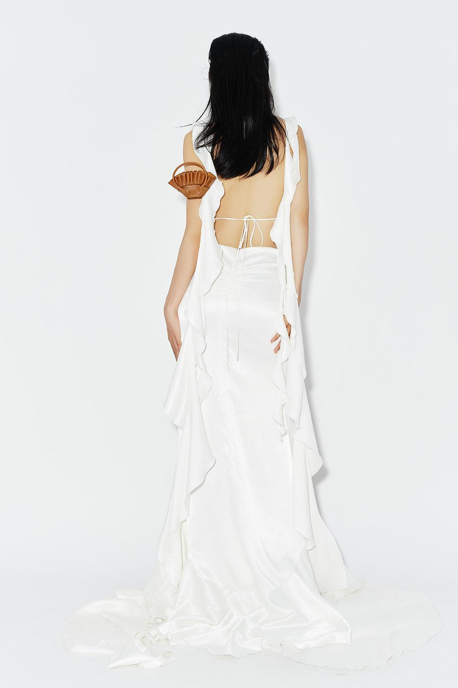 Camomlie Asymmetric Ruffled Silk High-low Dress Maxi Dress DAS LA VIE
