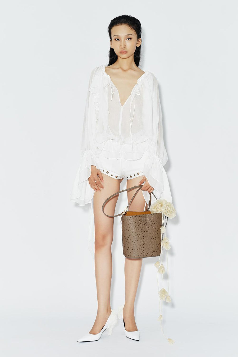 Cactus Straight Tie String Chiffon Extra Short Length Shorts Shorts DAS LA VIE