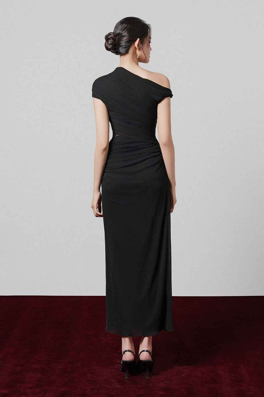 Juniper Sheath Asymmetric Sleeved Elastane Ankle Length Dress