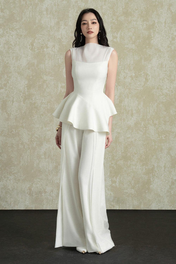 Noren Straight Wide Leg Stretch Twill Floor Length Pants Pants DeNio