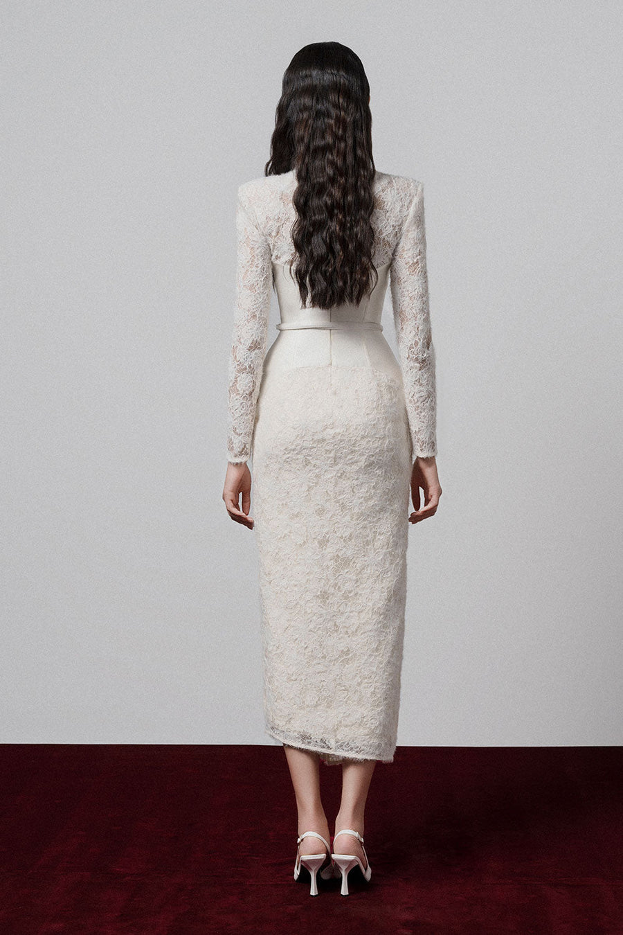 Gaia Sheath V-Neck Lace Midi Dress 5
