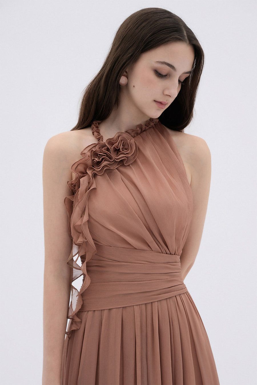 Mireille A-line Flared Chiffon Maxi Dress 2