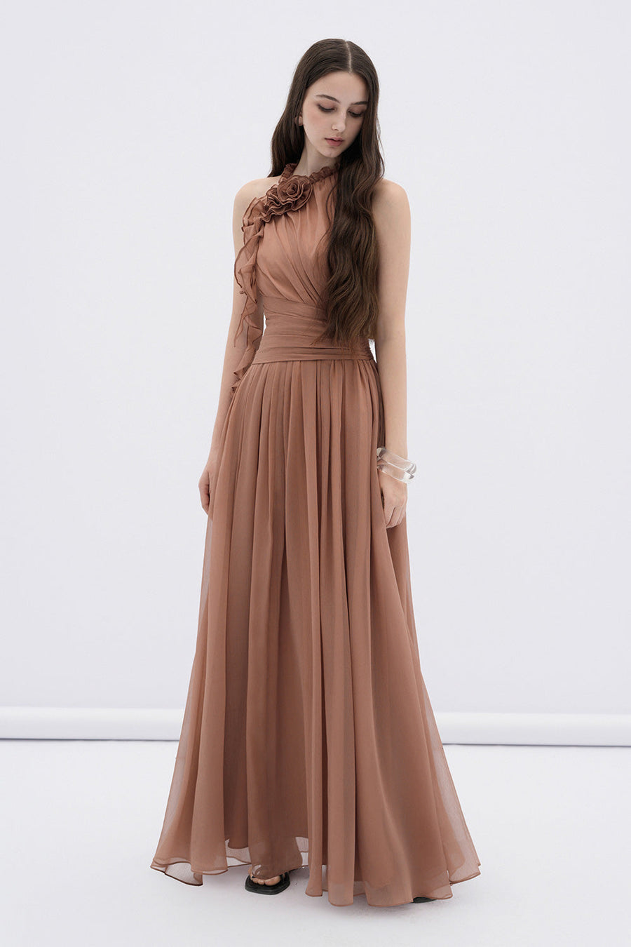 Mireille A-line Flared Chiffon Maxi Dress 5