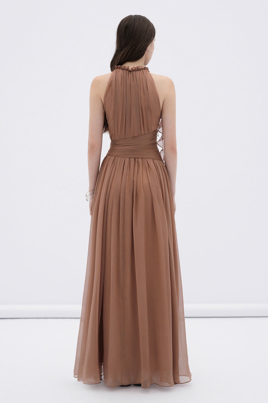 Mireille A-line Flared Chiffon Maxi Dress 4
