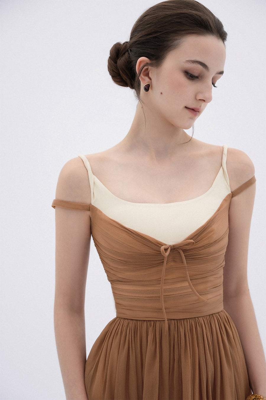 Cornish A-line Cold Shoulder Sleeved Voile Midi Dress 2