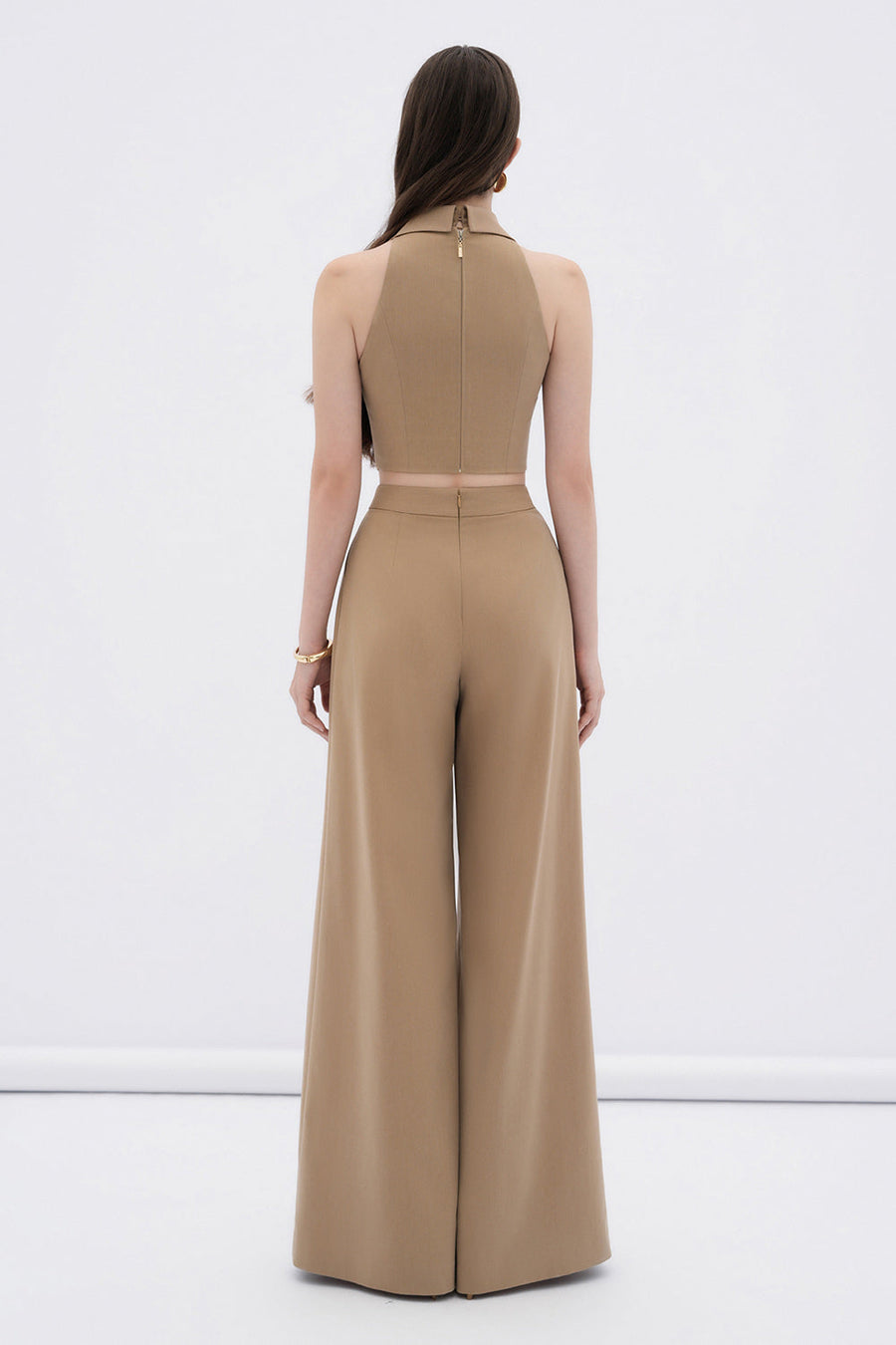 Stella Straight Wide Leg Khaki Floor Length Pants 4