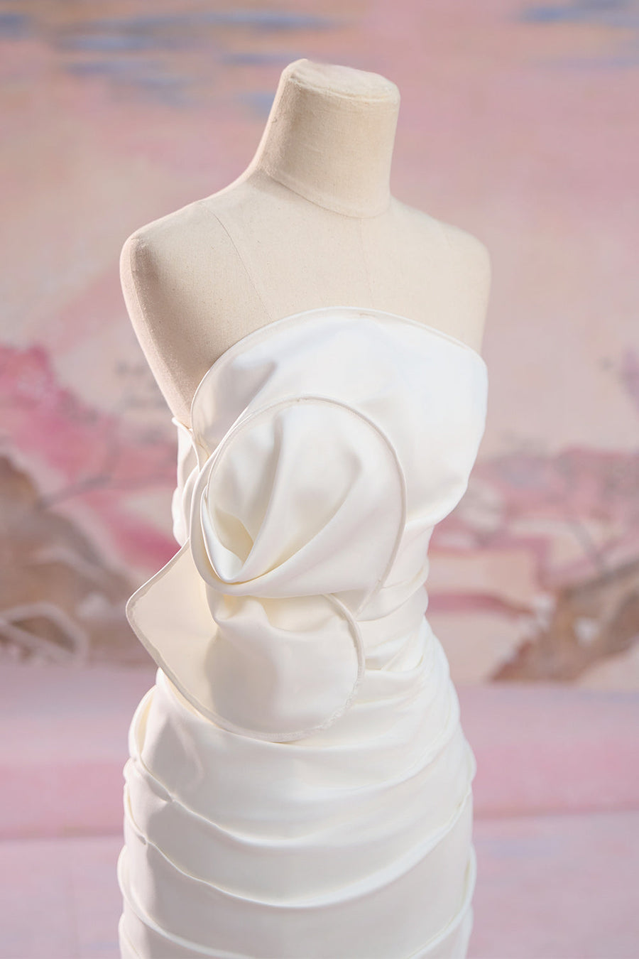 Scarlett Strapless Floral Organdy Mini Dress Mini Dress Angeletta