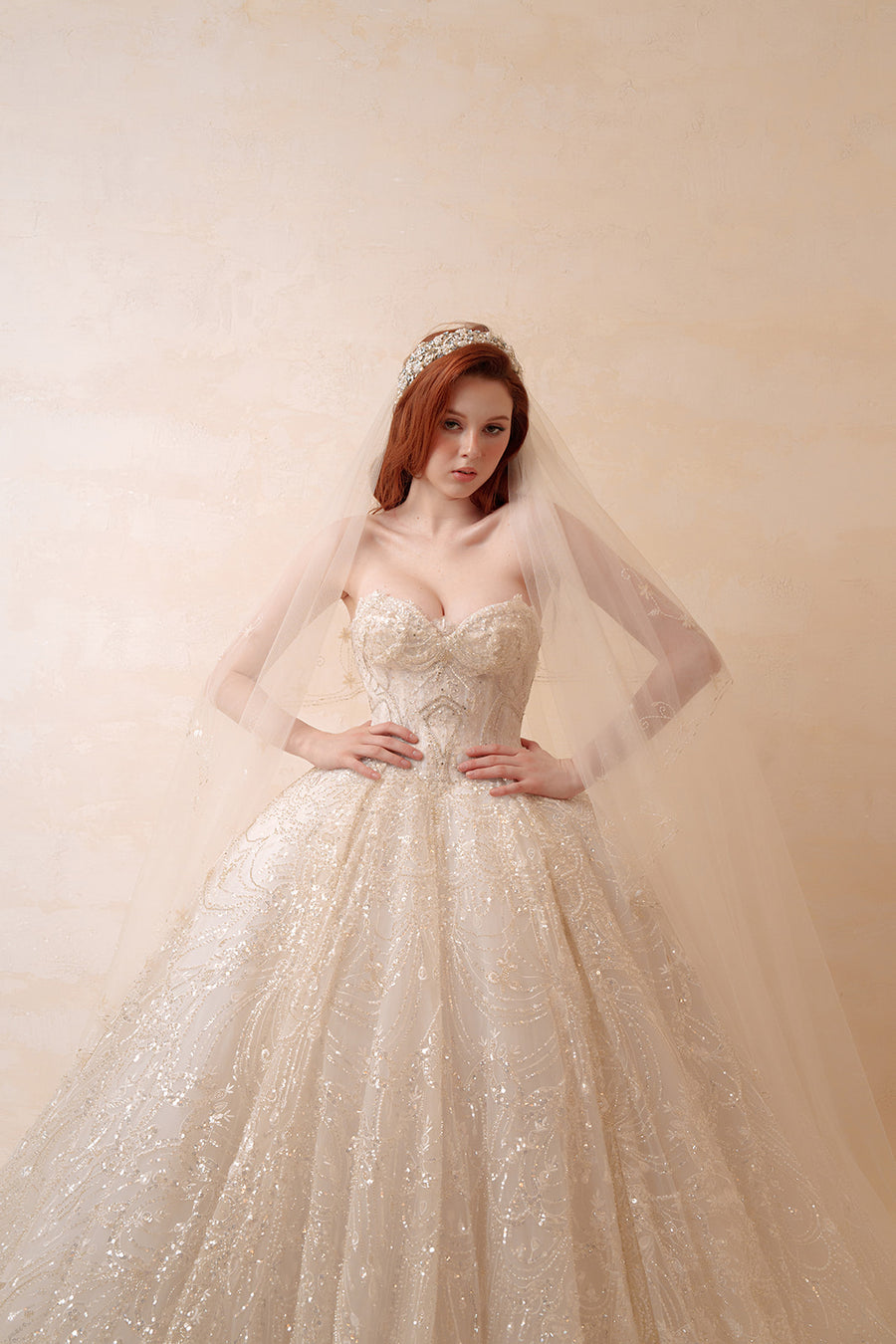White Sequin V-Neck Mermaid Gown - Beaded Formal Bridal & Prom Dress Formal Dresses ressalina2
