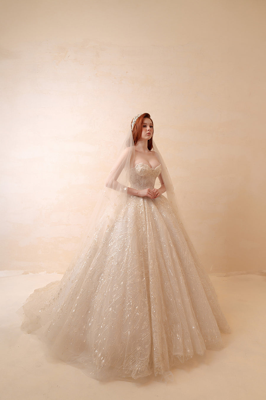 White Sequin V-Neck Mermaid Gown - Beaded Formal Bridal & Prom Dress Formal Dresses ressalina2