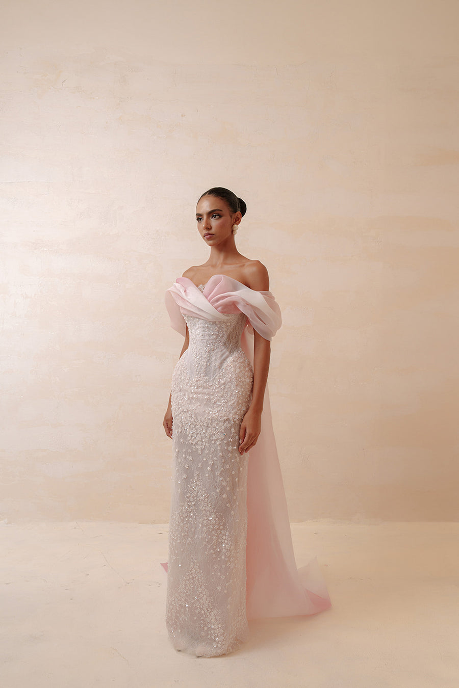 Champagne Sequin V-Neck Mermaid Gown - Gold Beaded Formal Prom & Gala Dress Evening Gowns RESSALINA