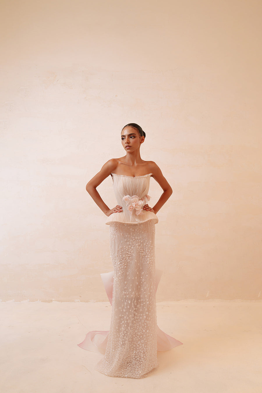 Blush Sparkle Strapless Mermaid Gown - All-Over Beaded Open Back Prom & Gala Dress Dresses ressalina2