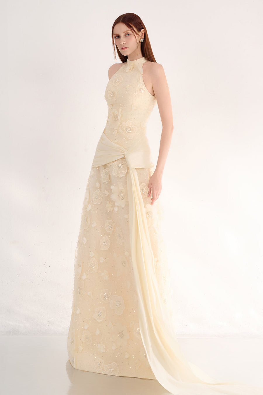 Jovie A-line Halter Neck Polyester Maxi Dress 6