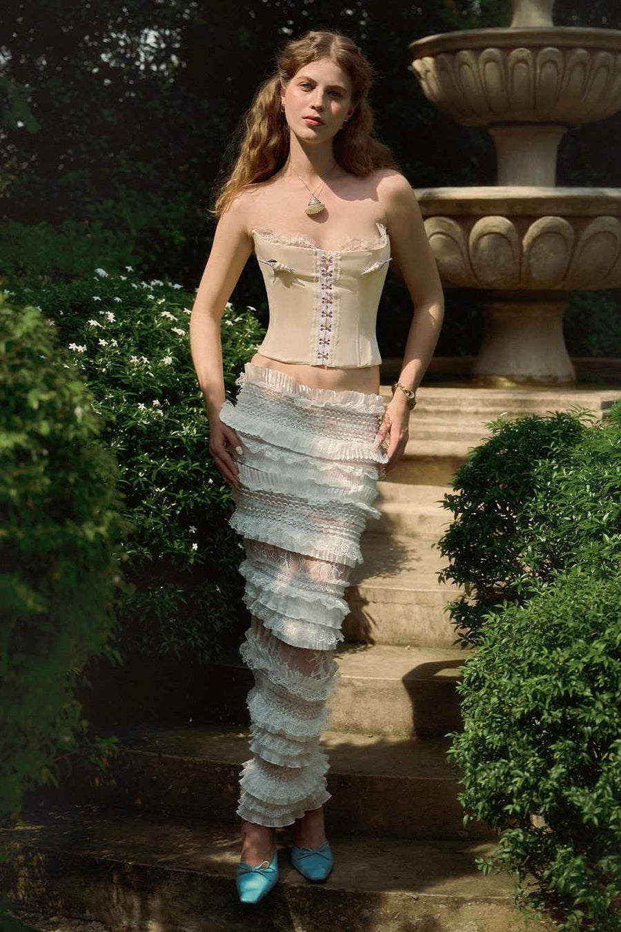 Murielle Bodycon Straight Across Neck Taffeta Corset