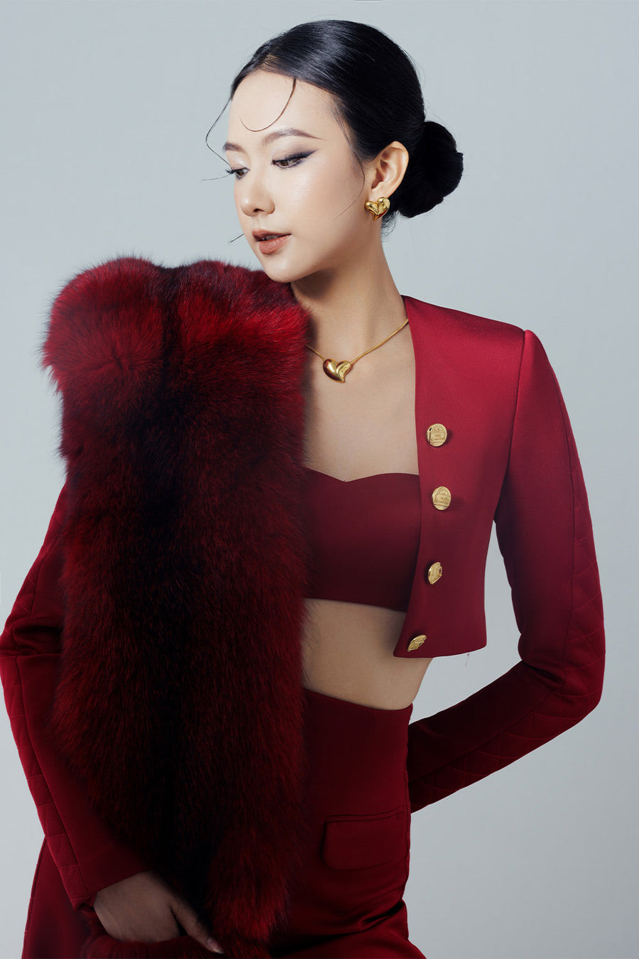 Glamous Cropped Single Breasted Taffeta Jacket 9