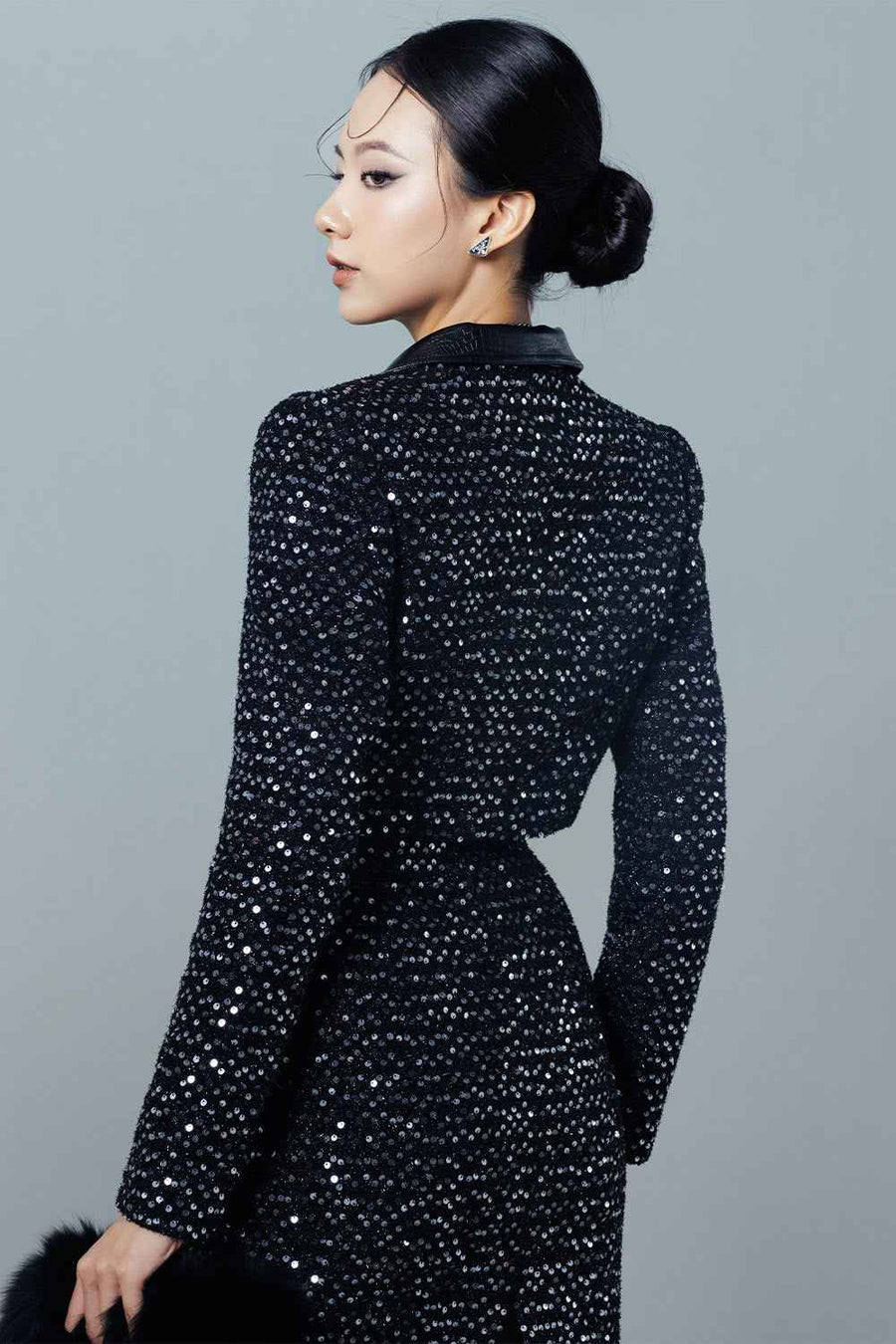 Katrina Straight Notch Lapel Tweed Ankle Length Set