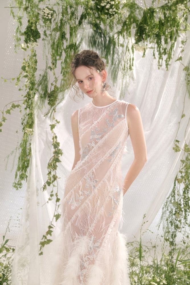 Dulcie Sheath See-Through Lace Ankle Length Dress Maxi Dress Arti Apparel