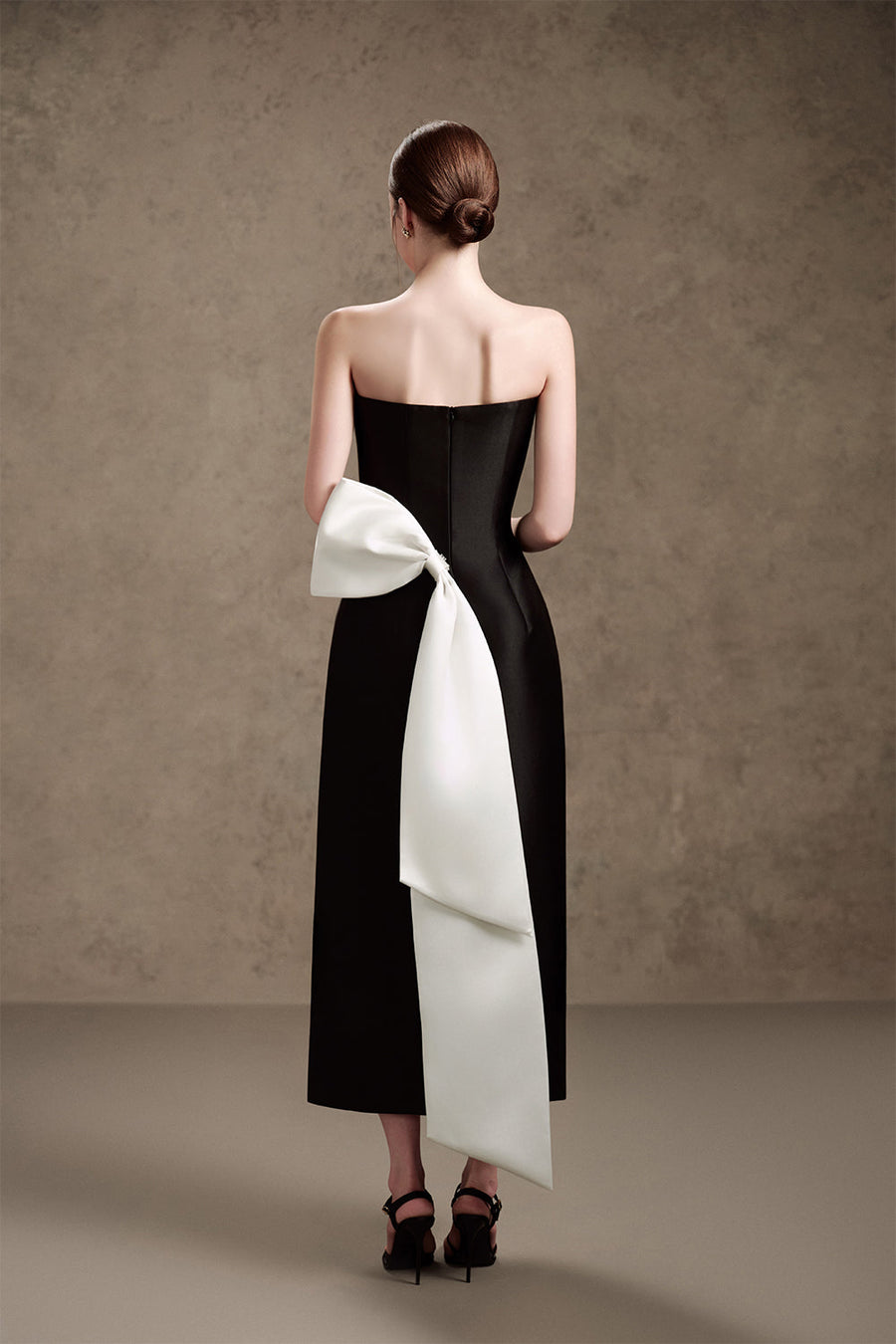 Diva A-line Bow Tie Trerena Taffeta Midi Dress 6