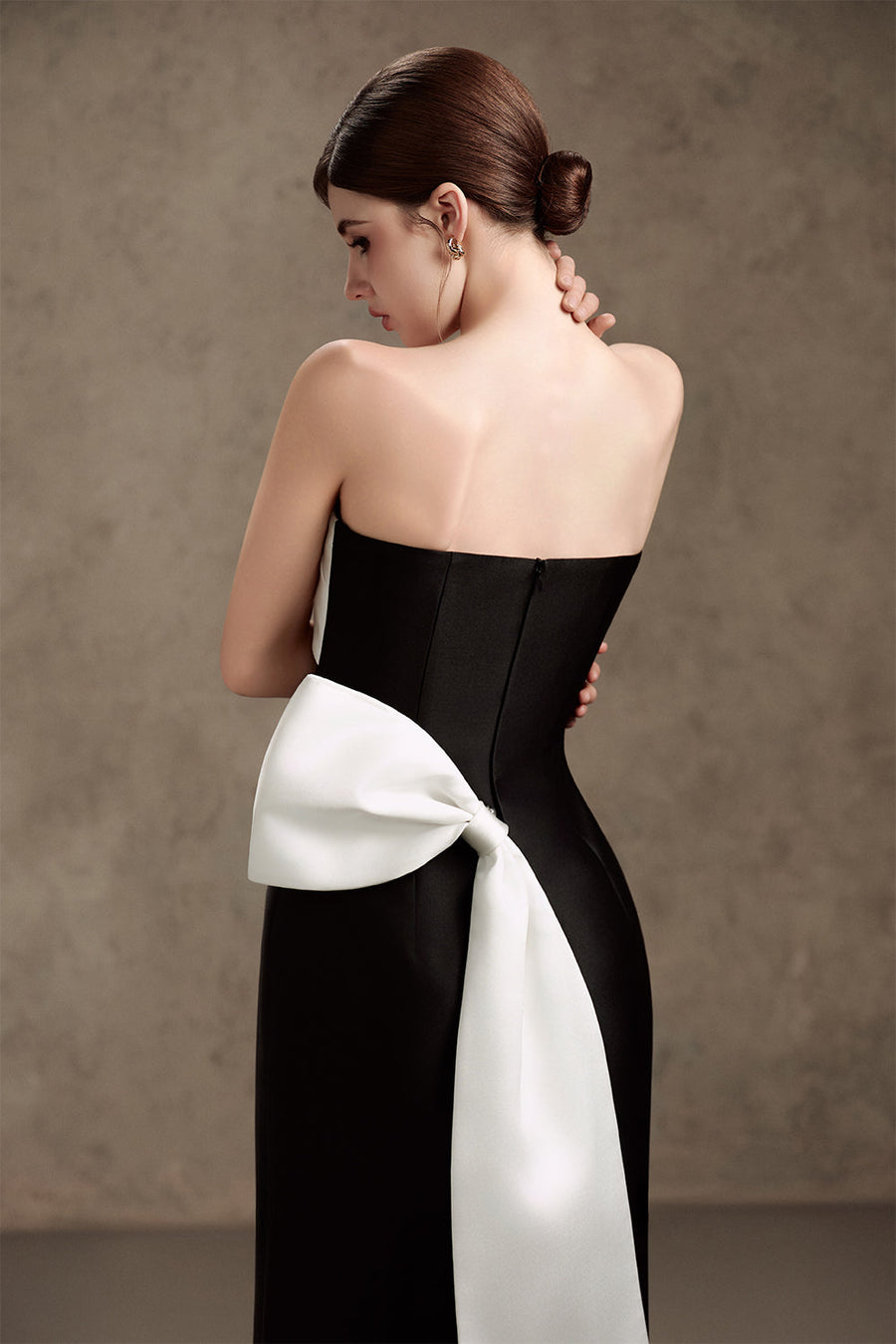 Diva A-line Bow Tie Trerena Taffeta Midi Dress 5